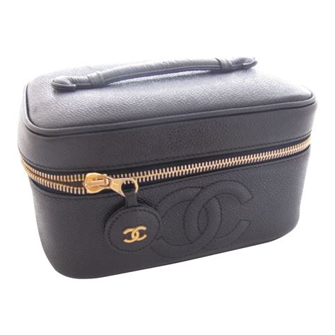 chanel makeup bag white|chanel vanity case original.